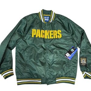 Green Bay Packers Men's Retro Snap Jacket Size Large New